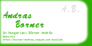 andras borner business card